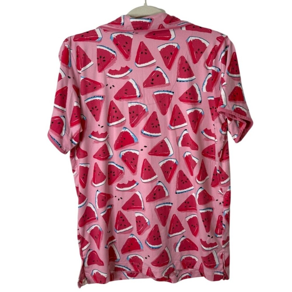 Munki Munki Size M Watermelon Pajama Set Shirt & Capri Pant Pink Lounge Summer - Picture 4 of 11